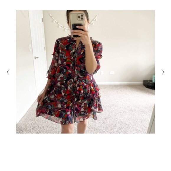 SALONI printed tilly ruffle dress - Picture 3 of 6